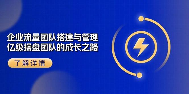 企业 流量团队-搭建与管理，亿级 操盘团队的成长之路(28节课-生财社