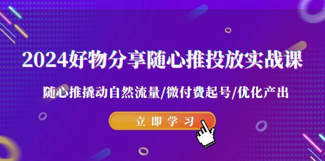 2024好物分享-随心推投放实战课 随心推撬动自然流量/微付费起号/优化产出-生财社