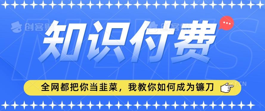 2024最新知识付费项目，小白也能轻松入局，全网都在教你做项目，我教你做镰刀【揭秘】-生财社