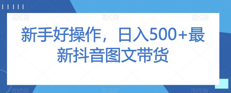 新手好操作，日入500+最新抖音图文带货【揭秘】-生财社
