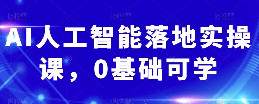 AI人工智能落地实操课，0基础可学-生财社