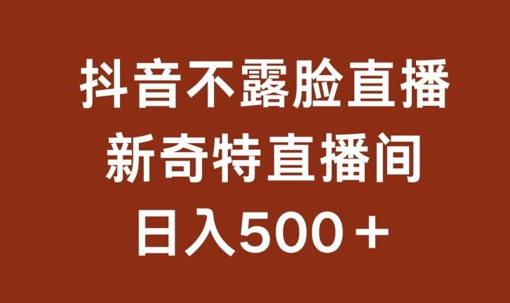 不露脸挂机直播，新奇特直播间，日入500+【揭秘】-生财社