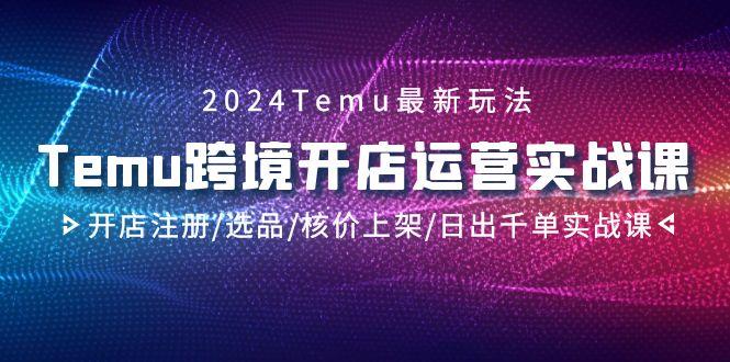 2024Temu跨境开店运营实战课，开店注册/选品/核价上架/日出千单实战课-生财社