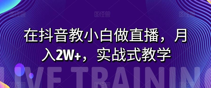 在抖音教小白做直播，月入2W+，实战式教学【揭秘】-生财社