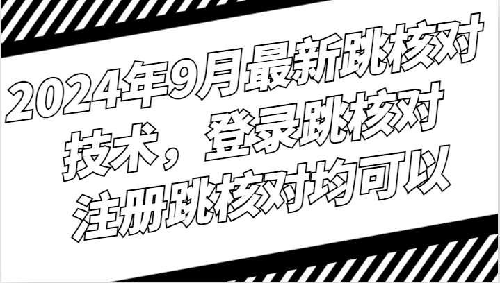 2024年9月最新跳核对技术，登录跳核对，注册跳核对均可以-生财社