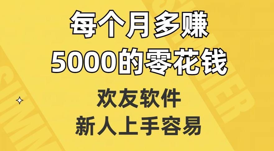 欢友软件，新人上手容易，每个月多赚5000的零花钱【揭秘】-生财社