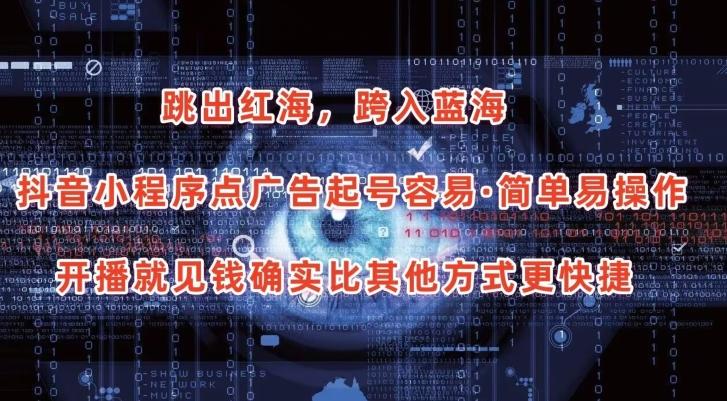 抖音小程序点广告项目，起号容易，简单易操作，开播就见有收益【揭秘】-生财社