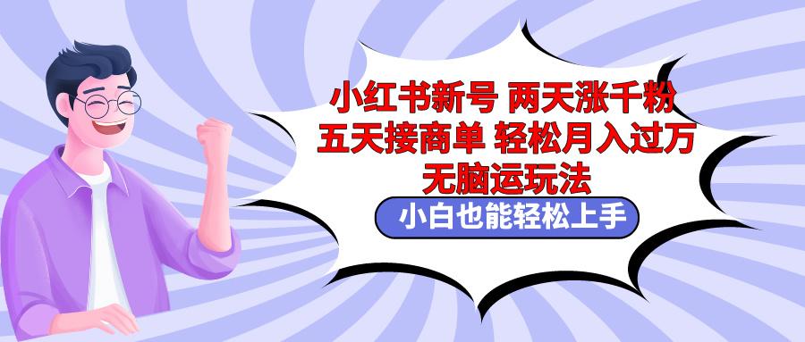 小红书新号两天涨千粉五天接商单轻松月入过万 无脑搬运玩法 小白也能轻…-生财社