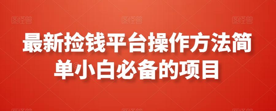 最新捡钱平台操作方法简单小白必备的项目-生财社