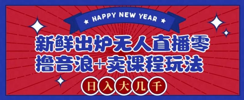 2024最新无人直播零撸音浪+卖课程玩法，日入大几千不是梦【揭秘】-生财社