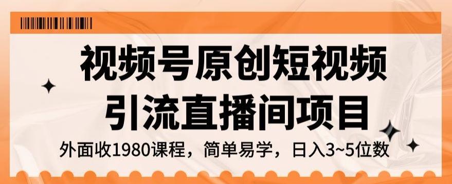 视频号原创短视频引流直播间项目，日入3~5五位数【揭秘】-生财社