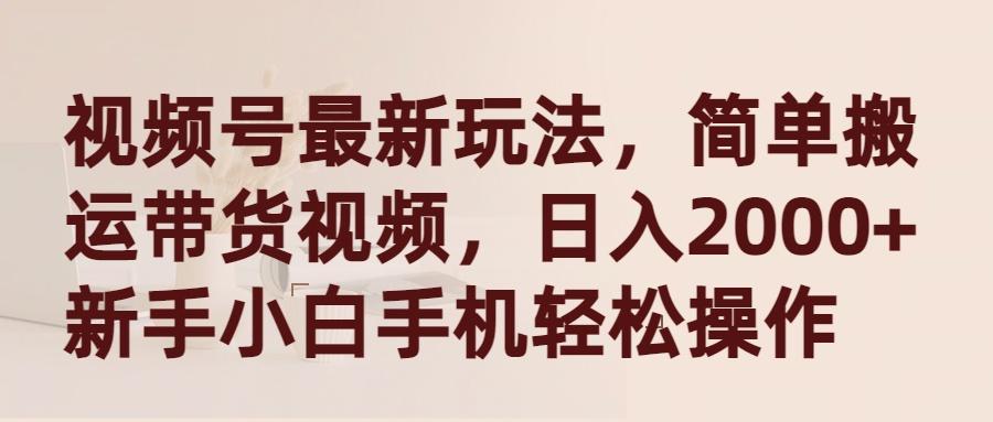 (9486期)视频号最新玩法，简单搬运带货视频，日入2000+，新手小白手机轻松操作-生财社