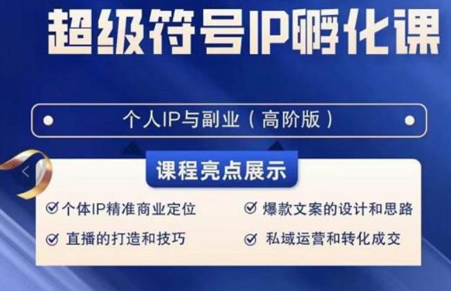 超级符号IP孵化高阶课，建立流量思维底层逻辑，打造属于自己IP（51节课）-生财社