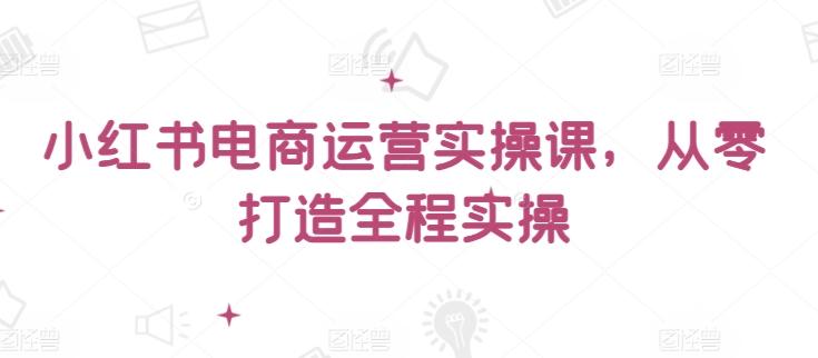 小红书电商运营实操课，​从零打造全程实操-生财社