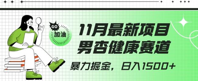 最新项目，男杏健康赛道，暴力掘金，日入1500+-生财社