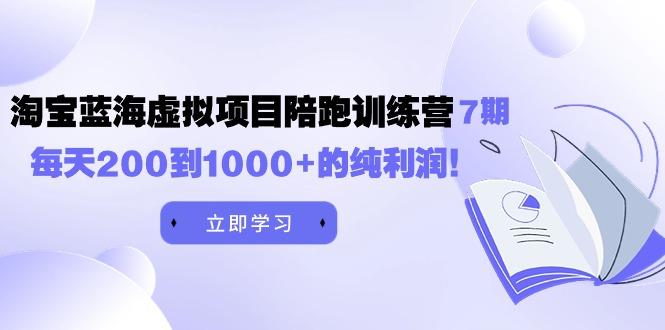 (9541期)黄岛主《淘宝蓝海虚拟项目陪跑训练营7期》每天200到1000+的纯利润-生财社