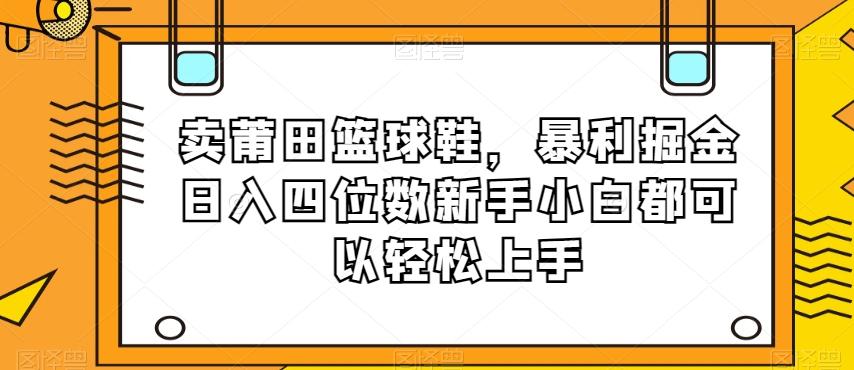 卖莆田篮球鞋，暴利掘金日入四位数新手小白都可以轻松上手【揭秘】-生财社