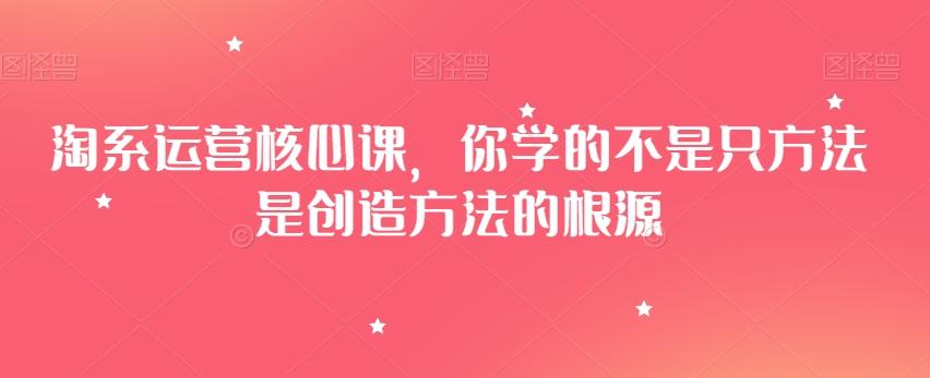 淘系运营核心课，你学的不是只方法是创造方法的根源-生财社
