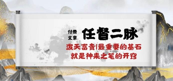 某付费文章《任督 二脉 泼天富贵|最重要的基石 就是神来之笔的开窍|万字》-生财社
