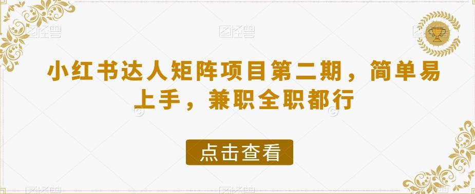 小红书达人矩阵项目第二期，简单易上手，兼职全职都行-生财社