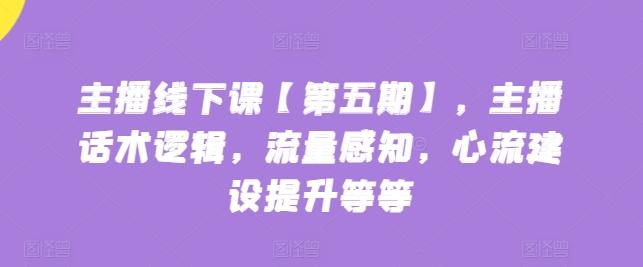 主播线下课【第五期】，主播话术逻辑，流量感知，心流建设提升等等-生财社