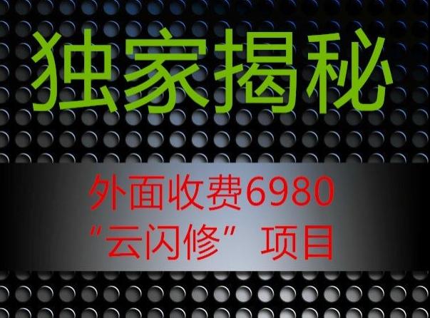 外面收费2980的”云闪修”项目大揭秘-生财社