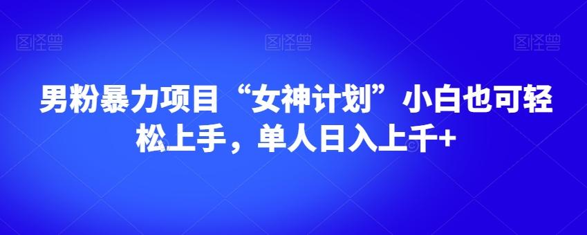 男粉暴力项目“女神计划”小白也可轻松上手，单人日入上千+【揭秘】-生财社
