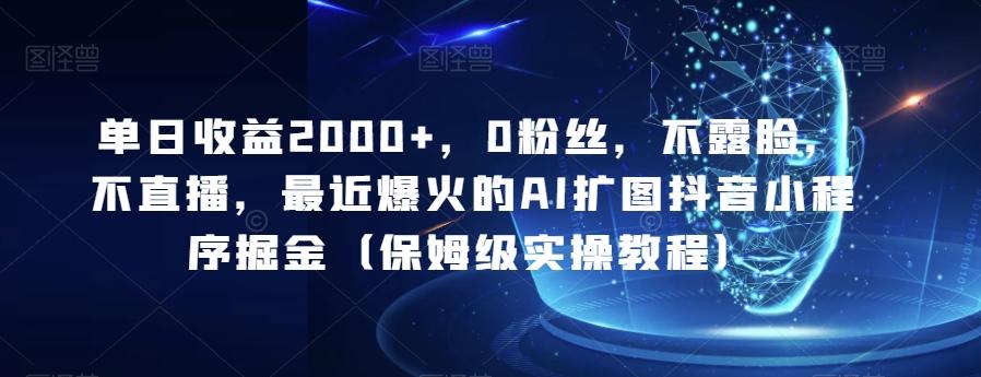 单日收益2000+，0粉丝，不露脸，不直播，最近爆火的AI扩图抖音小程序掘金（保姆级实操教程）-生财社