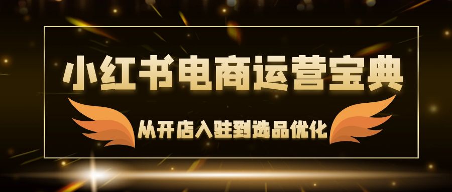 小红书电商运营宝典：从开店入驻到选品优化，一站式解决你的电商难题-生财社