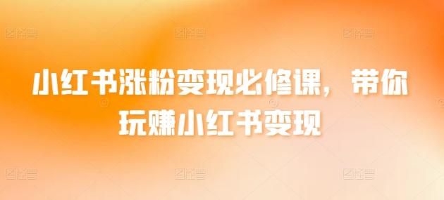 小红书涨粉变现必修课，带你玩赚小红书变现-生财社