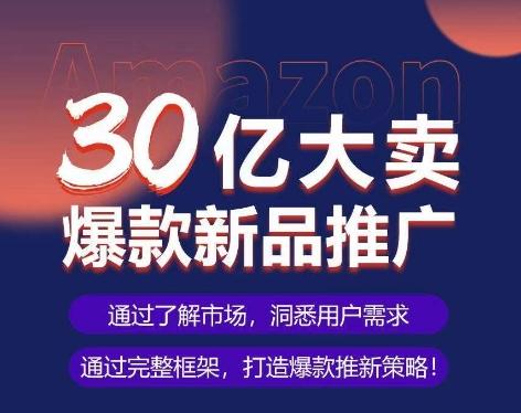 亚马逊·30亿大卖爆款新品推广，可复制、全程案例实操的爆款推新SOP-生财社
