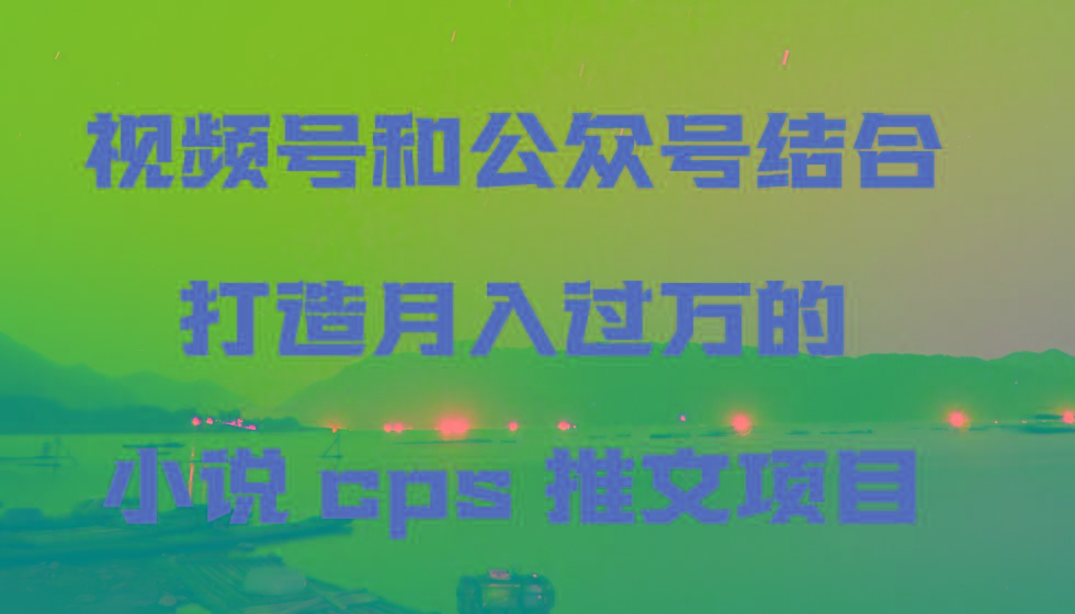 视频号和公众号结合打造月入过万的小说cps推文项目-生财社