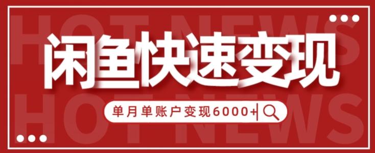 【新手项目】小白快速在闲鱼单月单账号变现6000+的秘密-生财社
