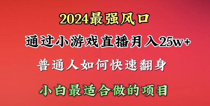 (10020期)2024年最强风口，通过小游戏直播月入25w+单日收益5000+小白最适合做的项目-生财社