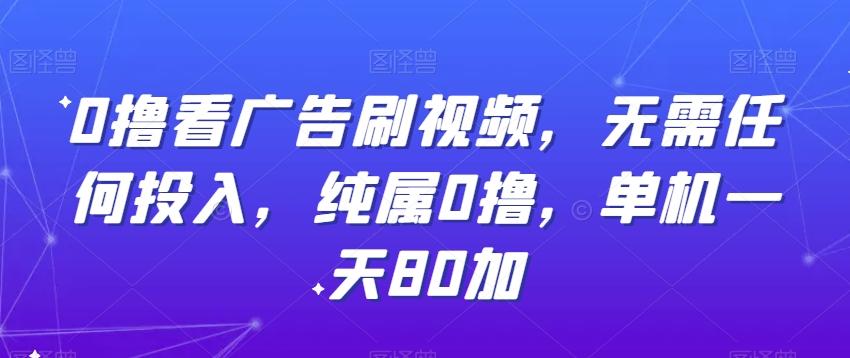 0撸看广告刷视频，无需任何投入，纯属0撸，单机一天80加-生财社