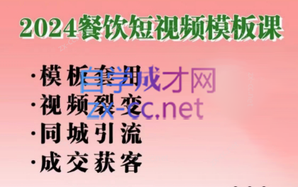 美丽老师·2024餐饮短视频摸版课-生财社