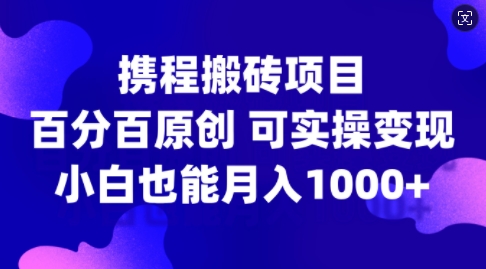 携程搬砖项目，百分百原创，可实操变现，新手小白月入1k+【揭秘】-生财社