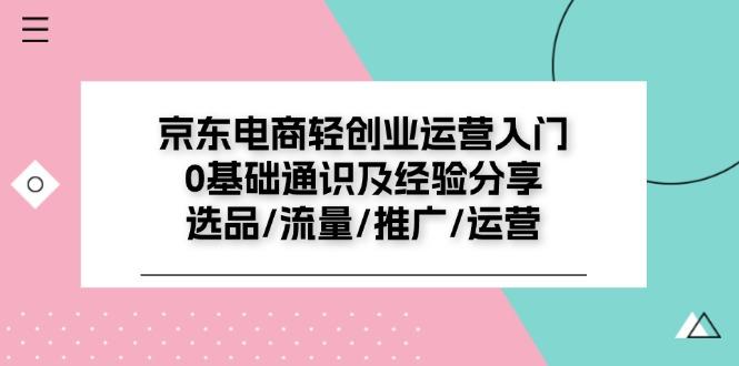 京东电商-轻创业运营入门0基础通识及经验分享：选品/流量/推广/运营-生财社