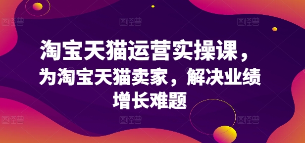 淘宝天猫运营实操课，为淘宝天猫卖家，解决业绩增长难题-生财社