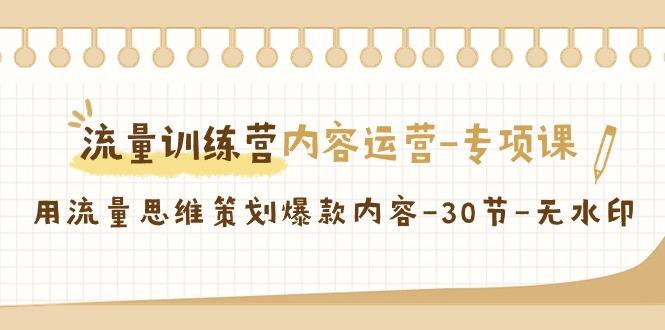 流量训练营之内容运营专项课，用流量思维策划爆款内容(30节课)-生财社