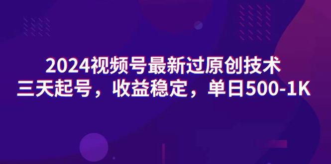 (9505期)2024视频号最新过原创技术，三天起号，收益稳定，单日500-1K-生财社