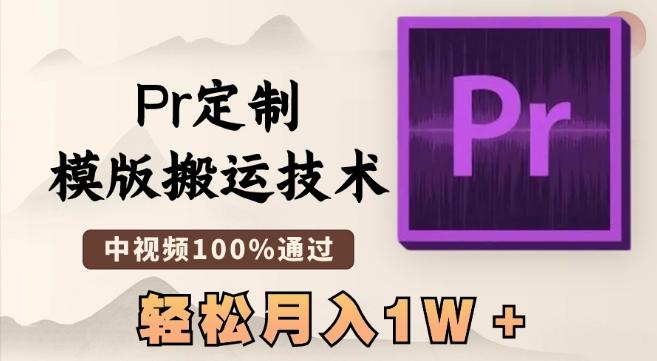 最新Pr定制模版搬运技术，中视频100%通过，几分钟一条视频，轻松月入1W＋【揭秘】-生财社