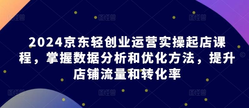 2024京东轻创业运营实操起店课程，掌握数据分析和优化方法，提升店铺流量和转化率-生财社
