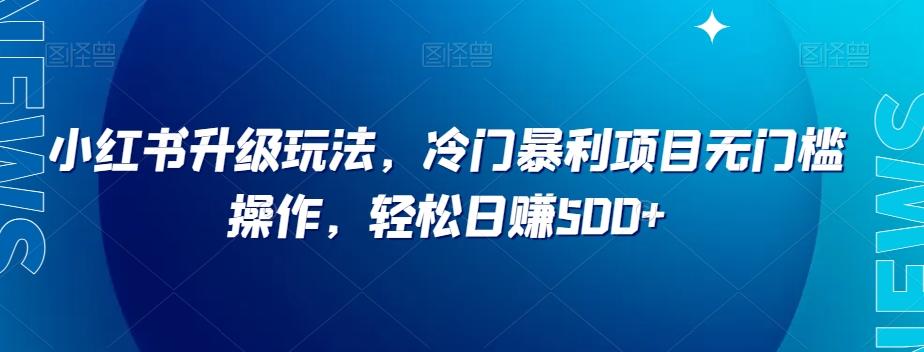 小红书升级玩法，冷门暴利项目无门槛操作，轻松日赚500+【揭秘】-生财社