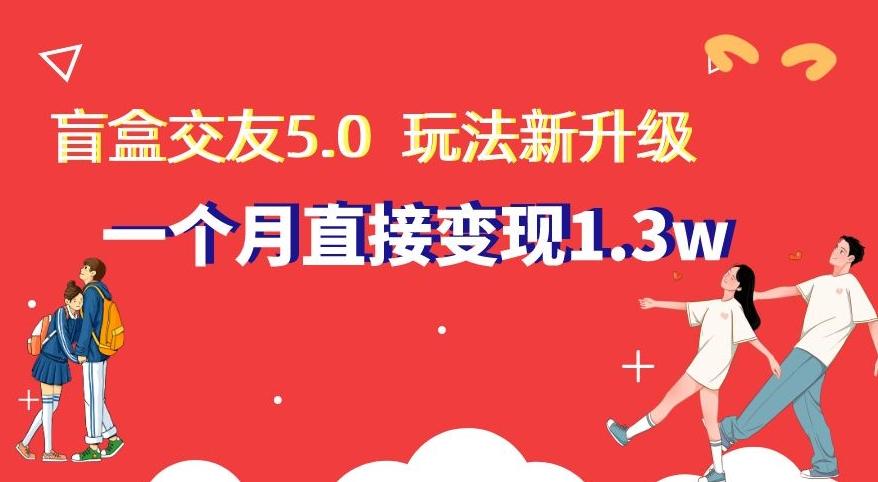 盲盒交友5.0，玩法全新升级，一个月直接变现1.3W，新手小白轻松上手【揭秘】-生财社